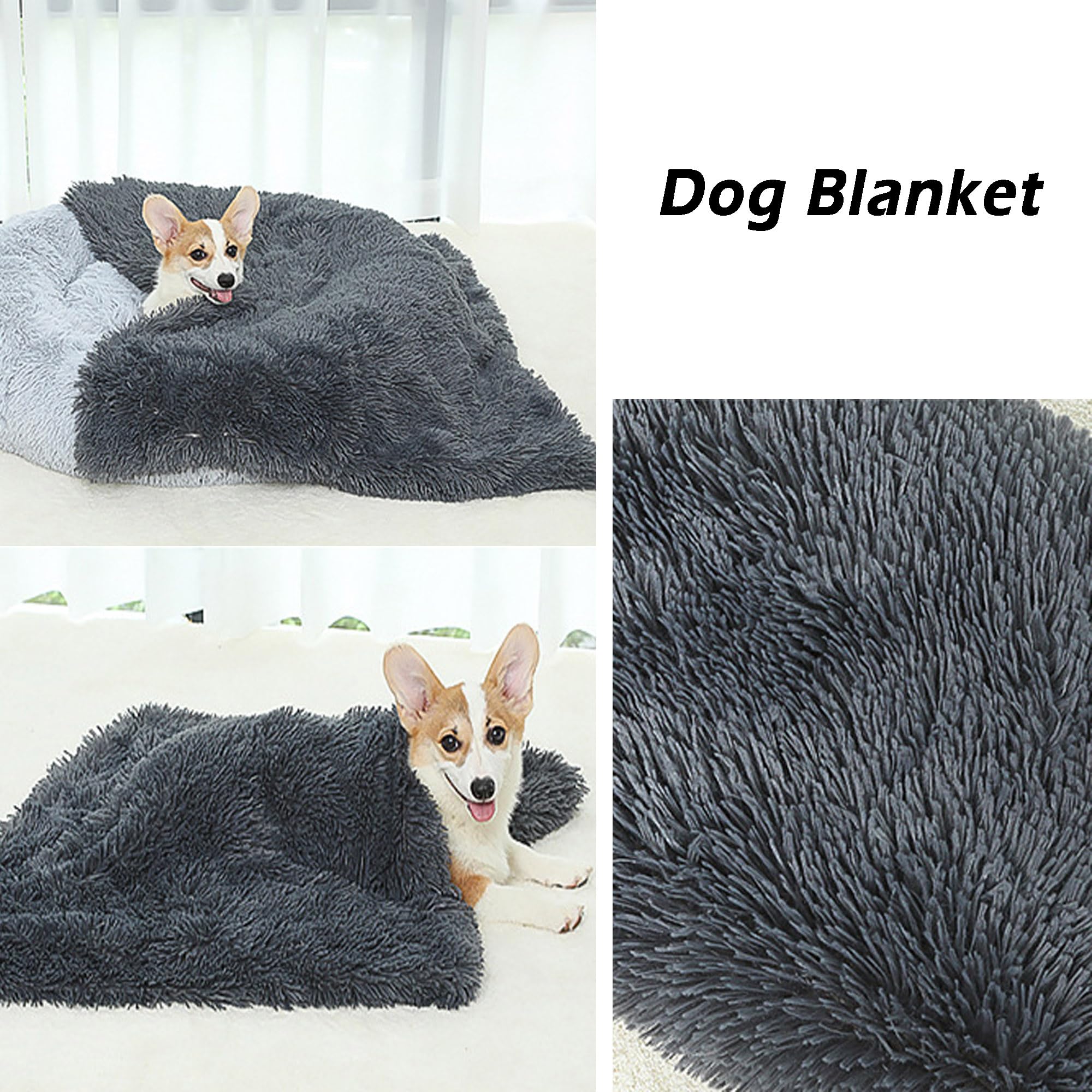 Lot de 2 couvertures apaisantes en peluche pour chien et chat de petite et moyenne taille - Polyvalentes - Lavables - Pour chien et chat - Marron - 130 x 100 cm