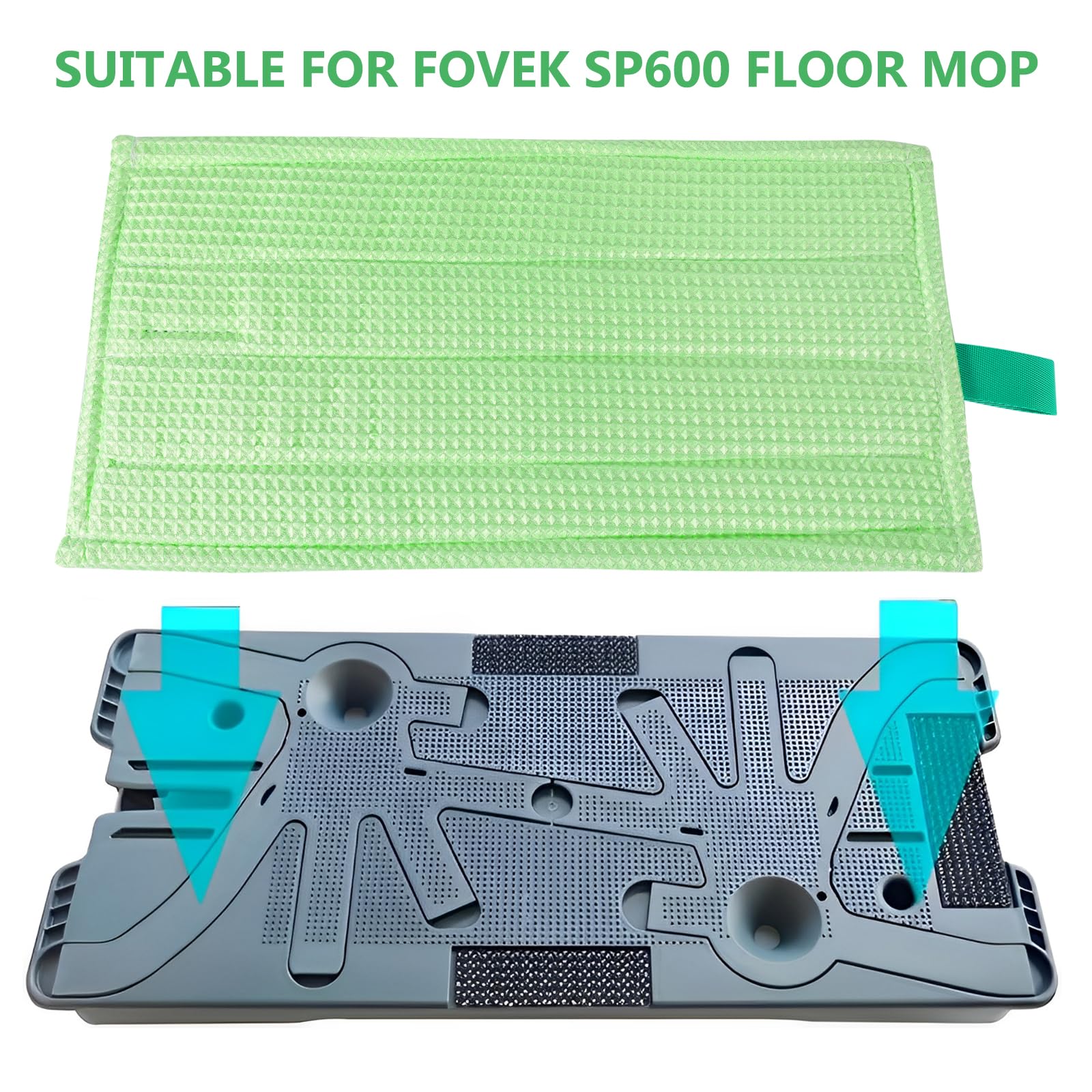 4 Stück Mopp-Ersatztuch für Vorwerk SP600, MF600 Saugwischer, Reinigungstuch Ersatztuch kompatibel mit Vorwerk Saugwischer, Wiederverwendbares und Waschbares Mikrofaser Mopptuch