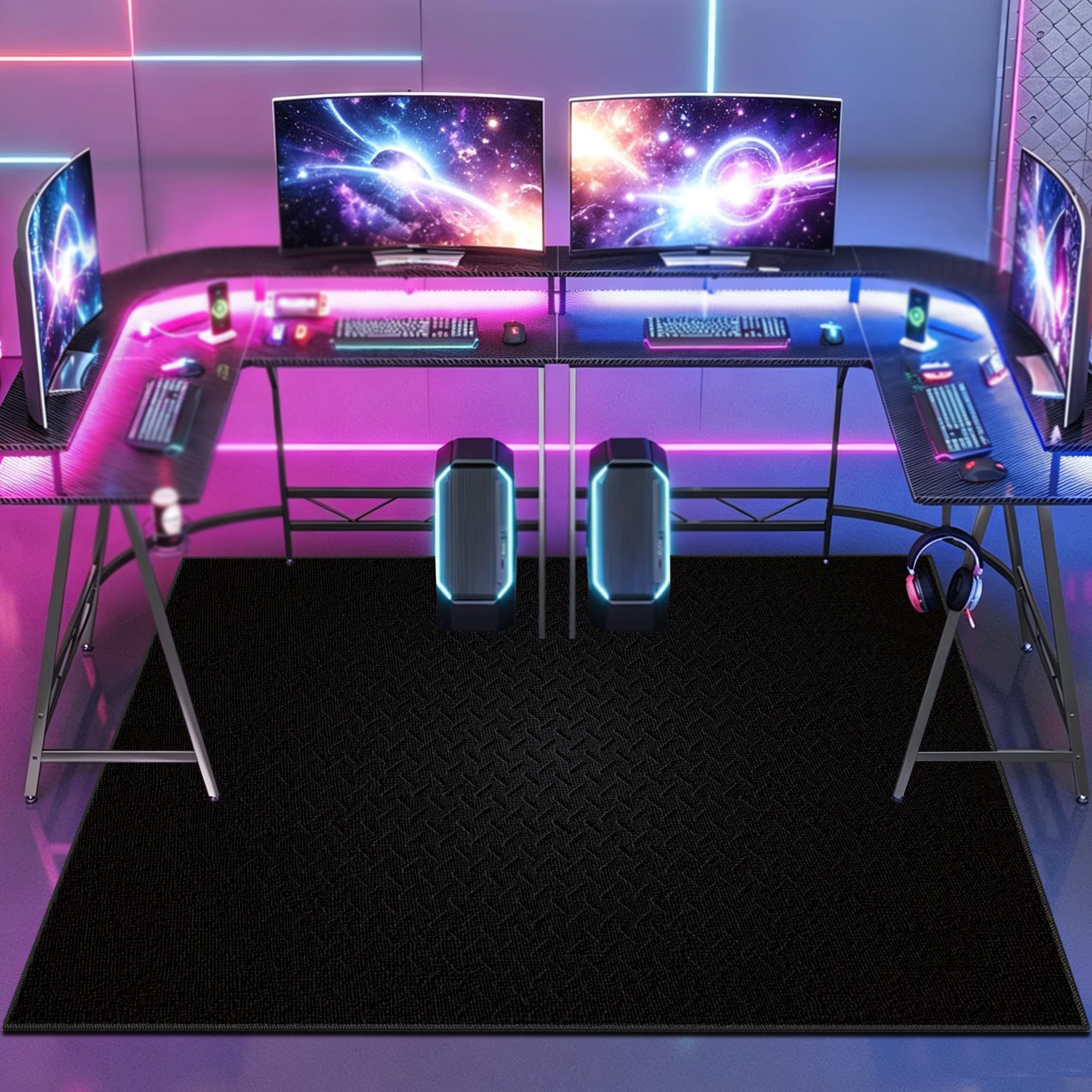 Tappeto Camera da Letto Ragazzo Bambini, Decorative Accessori Stanza Gaming, Antiscivolo, Tappeto Zone Game 3D, Adatto per Scrivania E Sedia da Gaming - 180x200cm/70.87x78.74inch