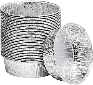 8-Inch Aluminum Dutch Oven Liner Pans | Disposable Cake Pan and Extra Deep Foil Pans for Baking, Freezing, and Storage | Durable Round Baking Pans | 10 Count
