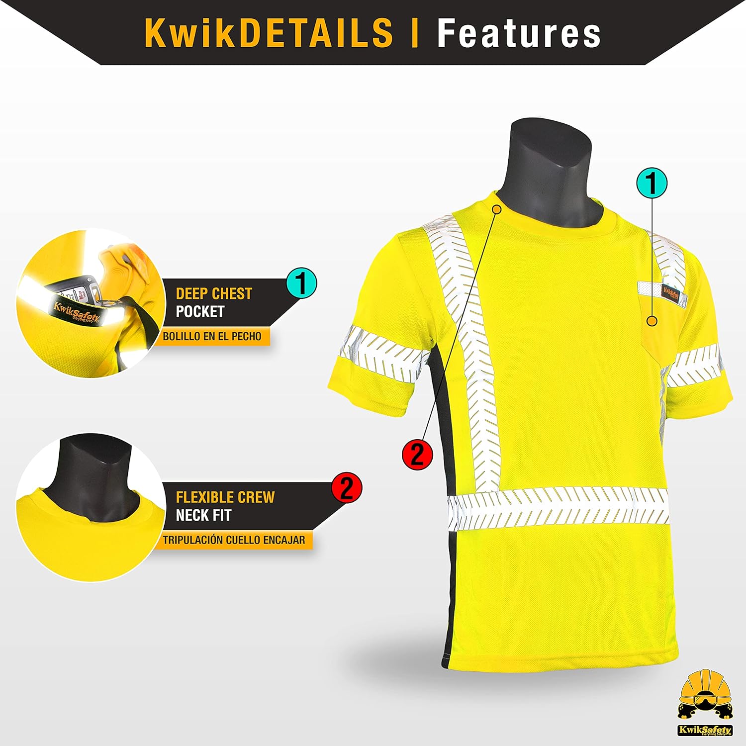 KwikSafety - Charlotte, NC - Renaissance Man Short Sleeve Safety Shirt [Reflective Fishbone Tape] Class 2 ANSI OSHA