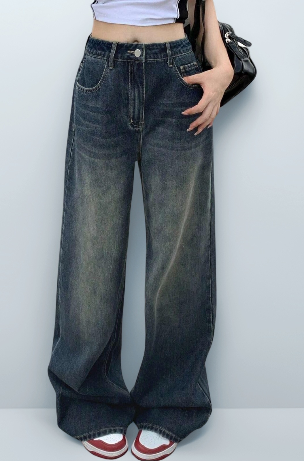 - Cargo Jeans for Women – Wide Leg High Waist Baggy Denim Pants | Casual Fit Trousers with Utility Pocket Design