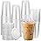 AOZITA 120 Sets - 16 oz Clear Plastic Cups with Lids, Disposable Cups With Straw Slot Lids for Cold Drinks, Milkshake, Smoothie, Iced Coffee and TO-GO Drinkings