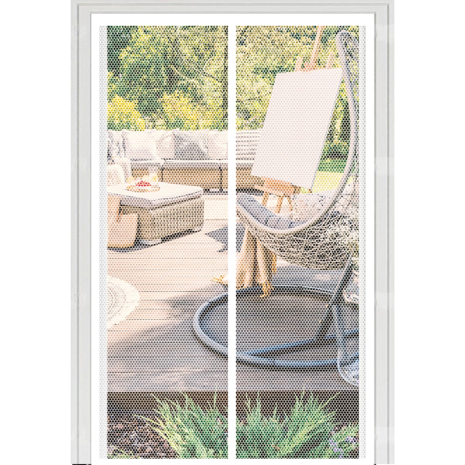 Liuyanyan White Magnetic Screen Door 88 X 206 Cm With Powerful Magnets Automatically Closes And Magic Tape, Install Without, Keep Bugs Out, Screen Doors With Magnets For Balcony Door,