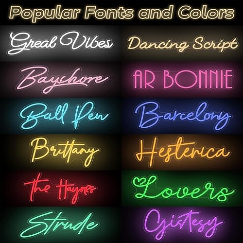 Miniatura 7 de Letrero de neón personalizado con nombre, letrero de neón LED grande personalizable para bodas, letrero de neón personalizado de 12 a 60 pulgadas,