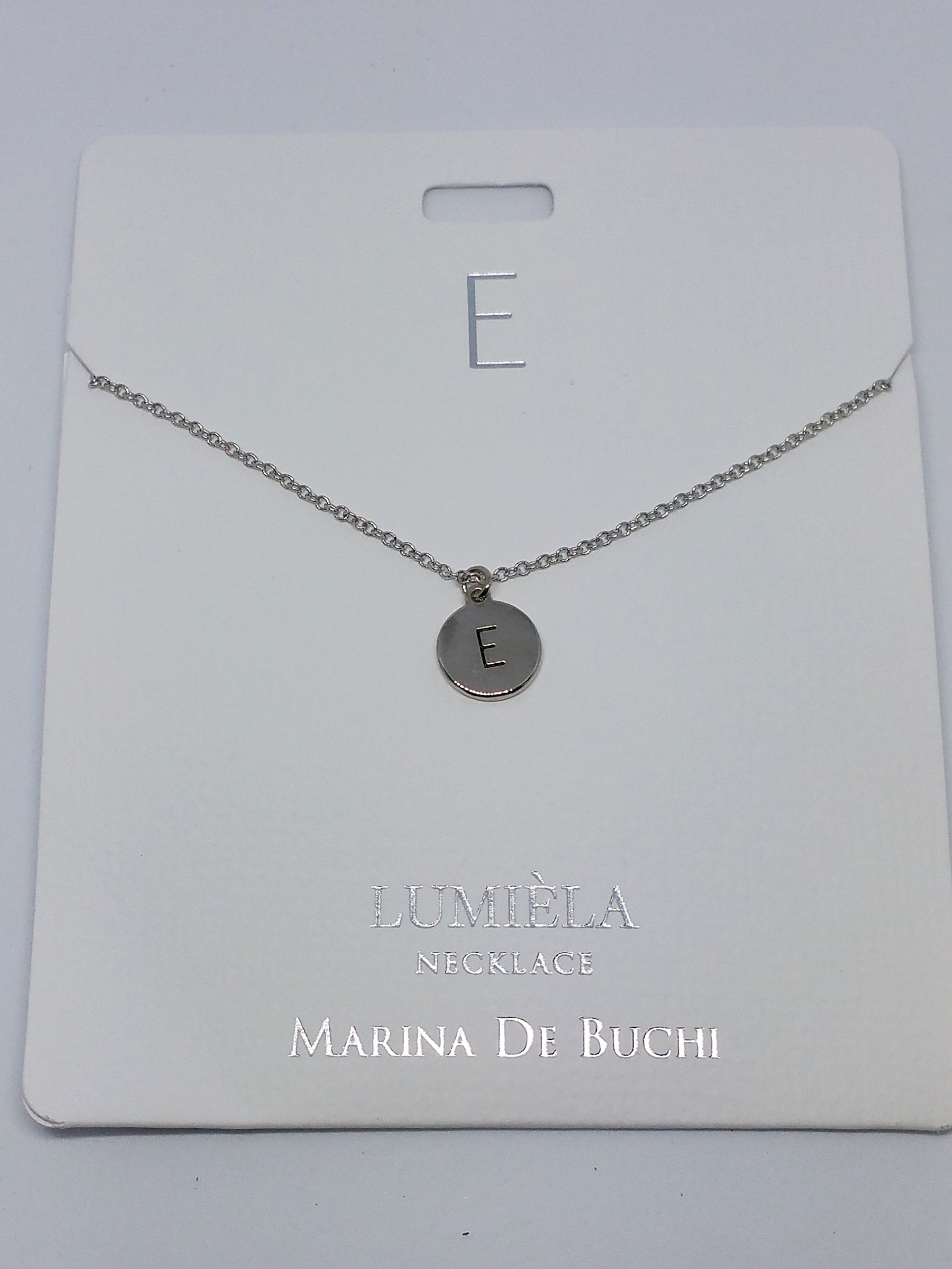 LumielaE Initial Lumeila Necklace Marina De Buchi Silver Colour Presented By Sterling Effectz