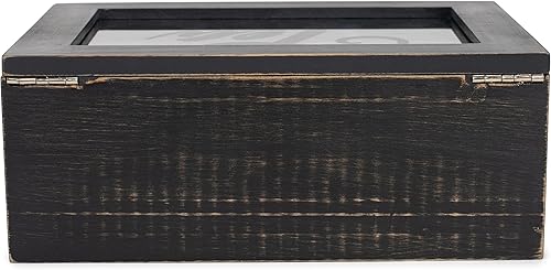 Vista 16 de Cottage Garden Cofre de almacenamiento de té de madera blanqueada de 9 x 6.25 pulgadas de madera de pino Encalar