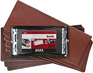 kwb Handschleifer-Set – 2-tlg. inkl. Schleifklotz mit Klemmvorichtung und Schleifpapier 93 mm x 230 mm (50 Stk.)