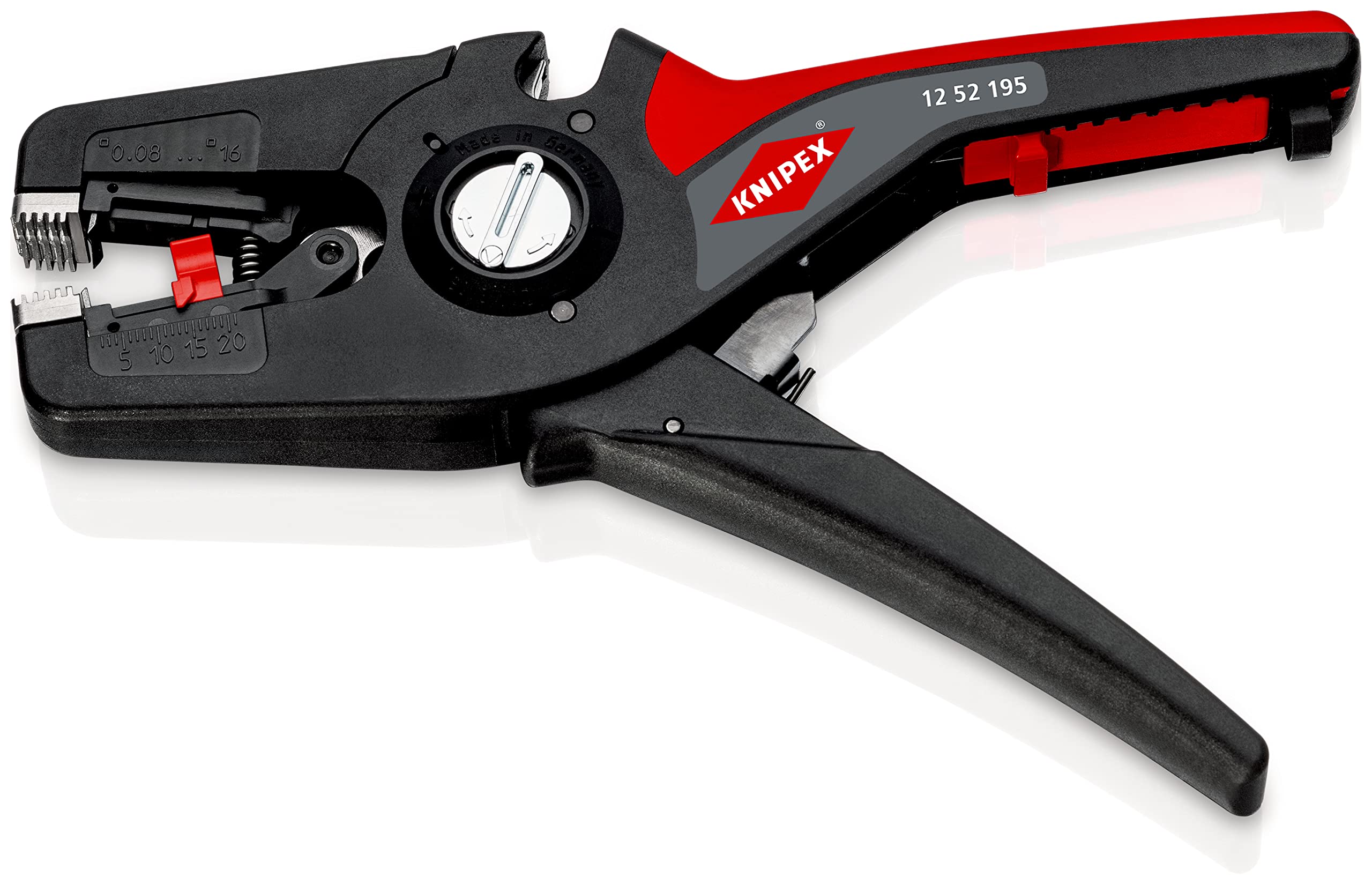 Knipex PreciStrip16 Pince à dénuder automatique 195 mm (carte LS/blister) 12 52 195 SB, Noir & Outil à dégainer avec lame scalpel boîtier en plastique résistant aux chocs 165 mm 16 20 165 SB