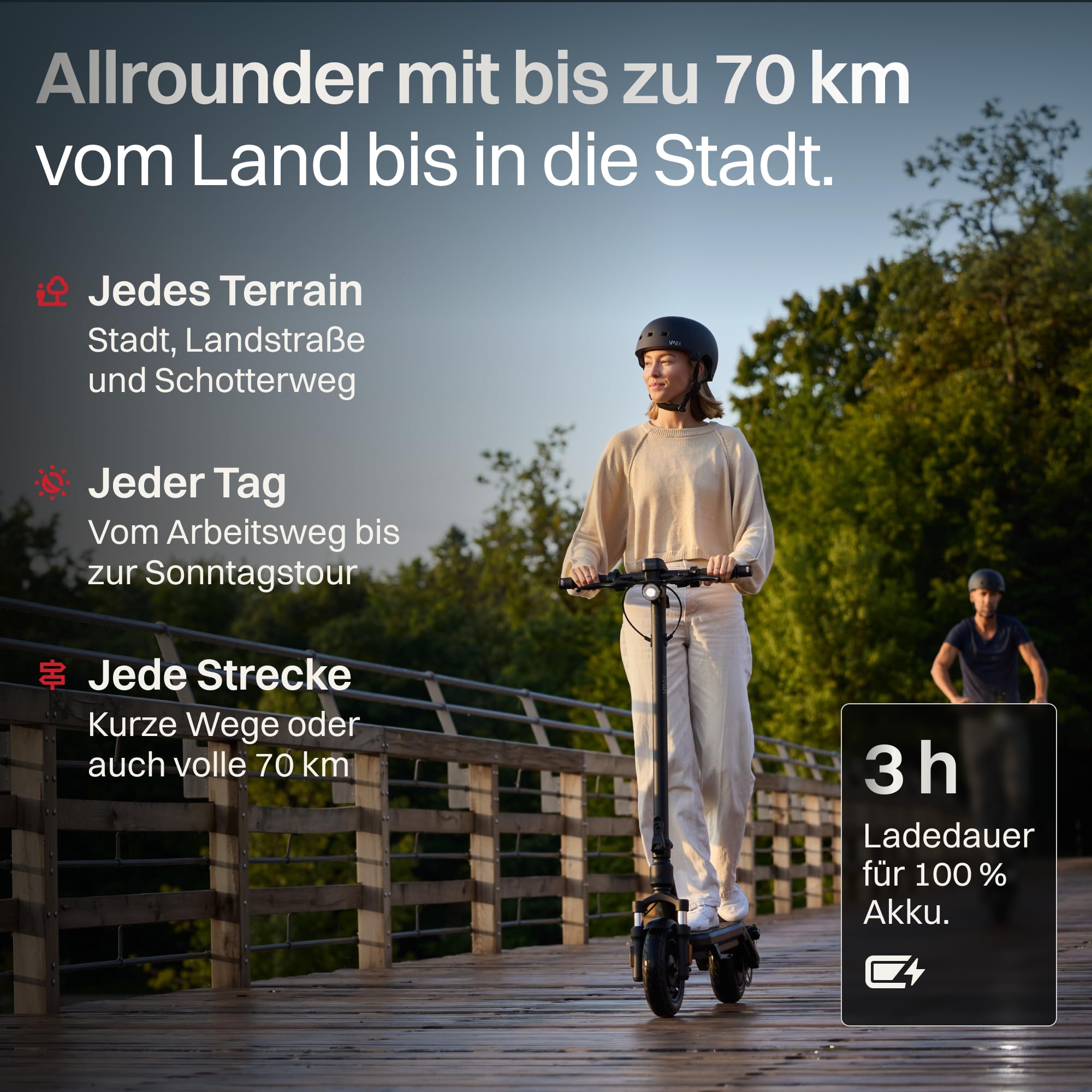 VMAX E-Scooter New VX2 Hub, Bis zu 90 km Reichweite