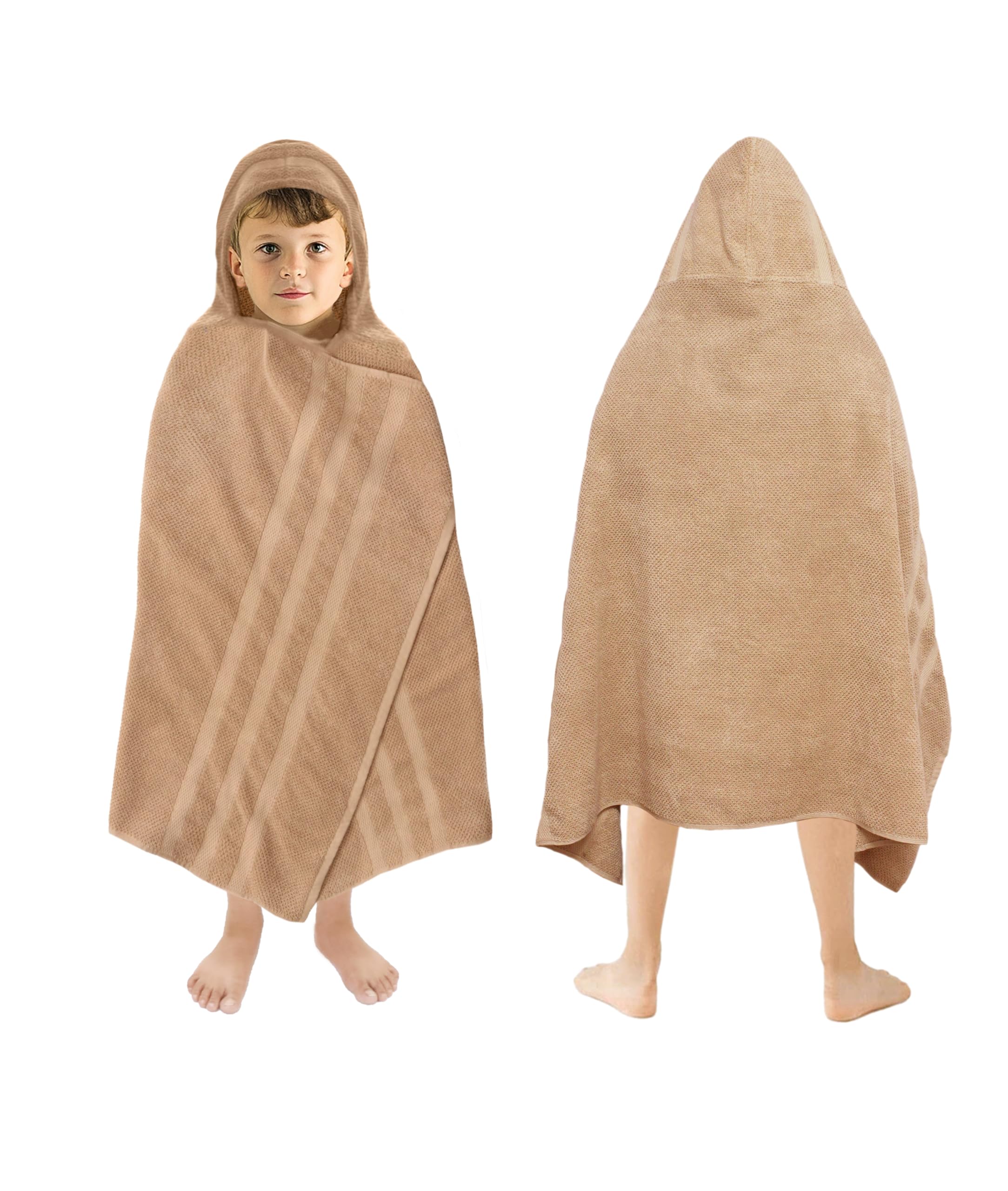 ORIGINAL KIDS Hooded Bath Towel - 100% Cotton Popcorn Linen Soft Kids Towel