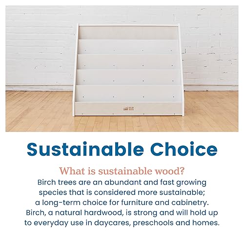 Miniatura 8 de ECR4Kids Exhibición de libros de una cara, estantería para aula, lavado blanco