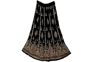 Charming Ethnic Flair With Women's Black Indian Maxi Skirt