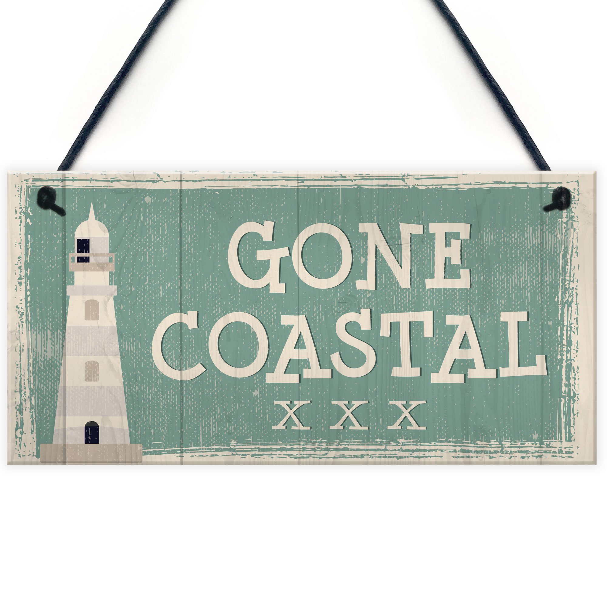 Red Ocean Gone Coastal Shabby Chic Bathroom Sign Summer Nautical Plaque Beach Home Decor Seaside GIFT