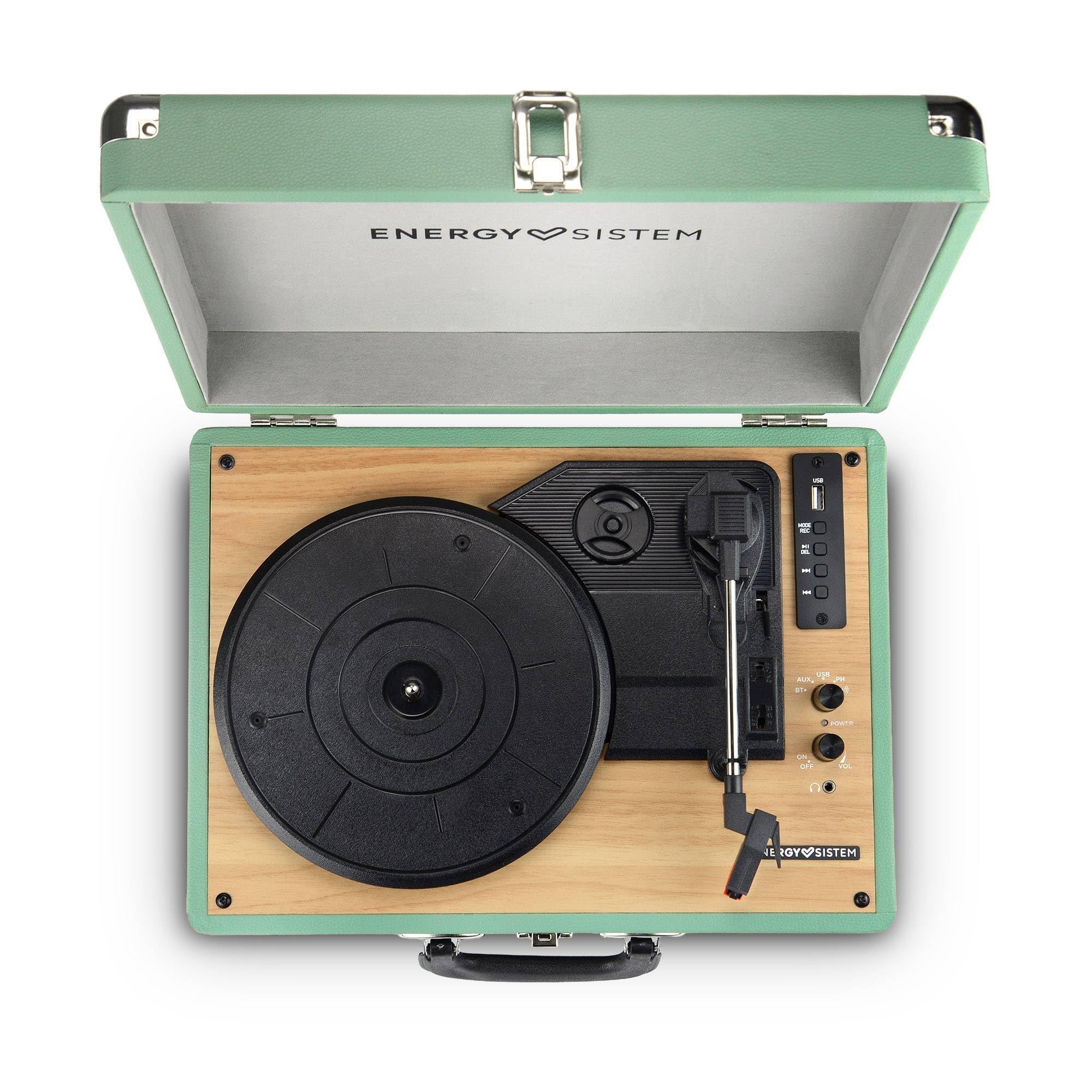 Energy Sistem Retrospin Gramofon z 40 W Peak Power, winyl, RCA, port USB i Bluetooth In/Out.