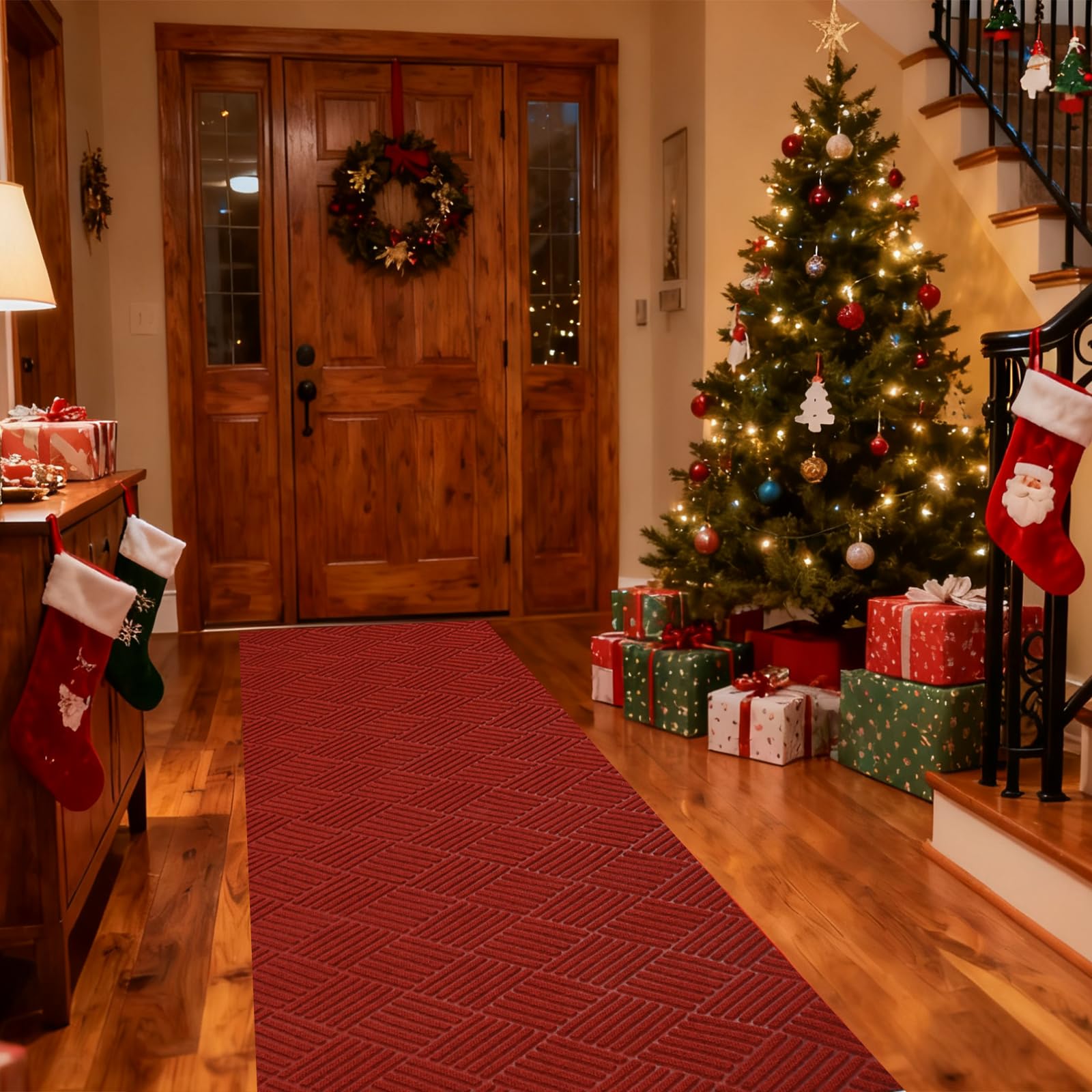 jxgzyy Commercial Red Carpet Runner,Heavy Duty Runner Rug, Non Slip Area Rugs for Entryway, Outdoor Indoor Kitchen Mat for Living Room Garage Wedding