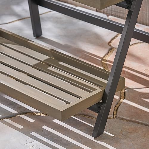 Miniatura 5 de Christopher Knight Home Mesbin - Soporte para macetas de madera de acacia para exteriores, color negro y gris