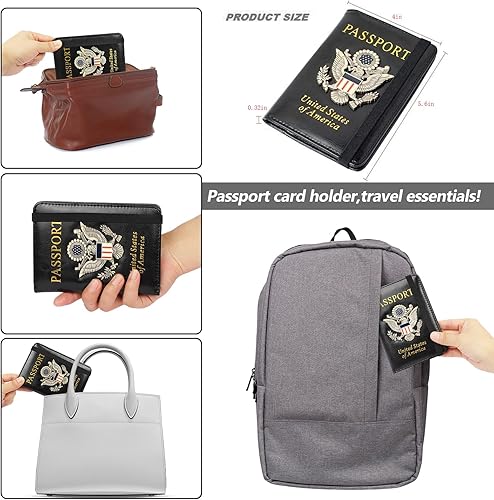 Miniatura 9 de Funda para pasaporte, cartera de viaje con bloqueo RFID, carteras para pasaporte, organización de pasaporte familiar, funda personalizada