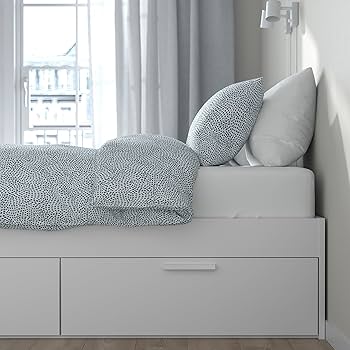 ベッドフレーム BED + MATTRESS with storage - 160x200 cm IKEA BRIMNES Bed Frame with Storage, 160x200 cm, White