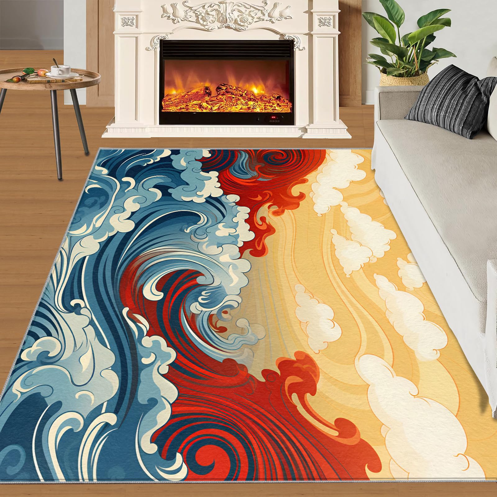 Amazon.com: Japanese Wave Rug - 2x3 Rug, Cartoon Area Rugs for