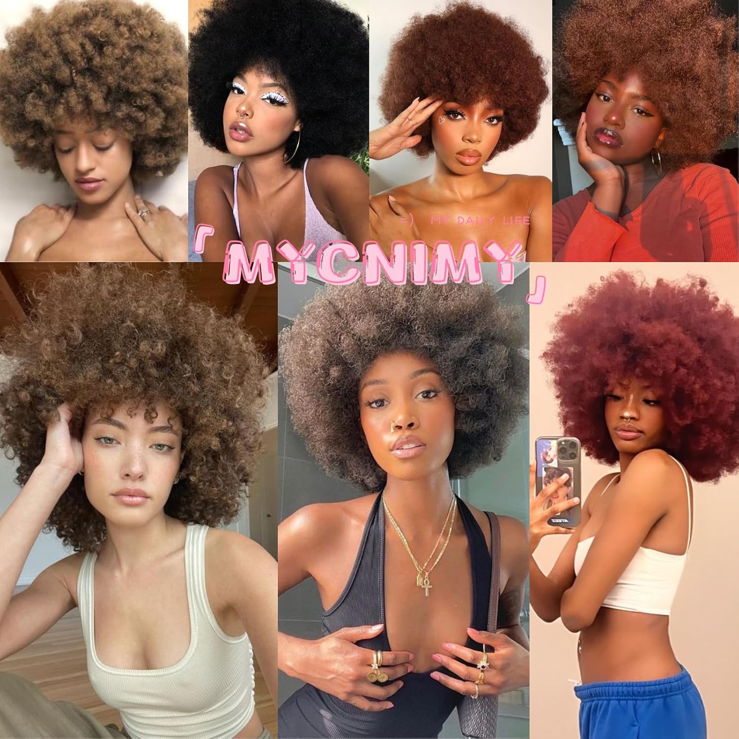 Afro Wigs for Black Women 70s Afro Curly Wigs Soft Natural Looking Fluff and Bouncy Black Afro Wigs Synthetic Hair Big Afro Wig for Daily Party Cosplay Costume(Black) - Image 6
