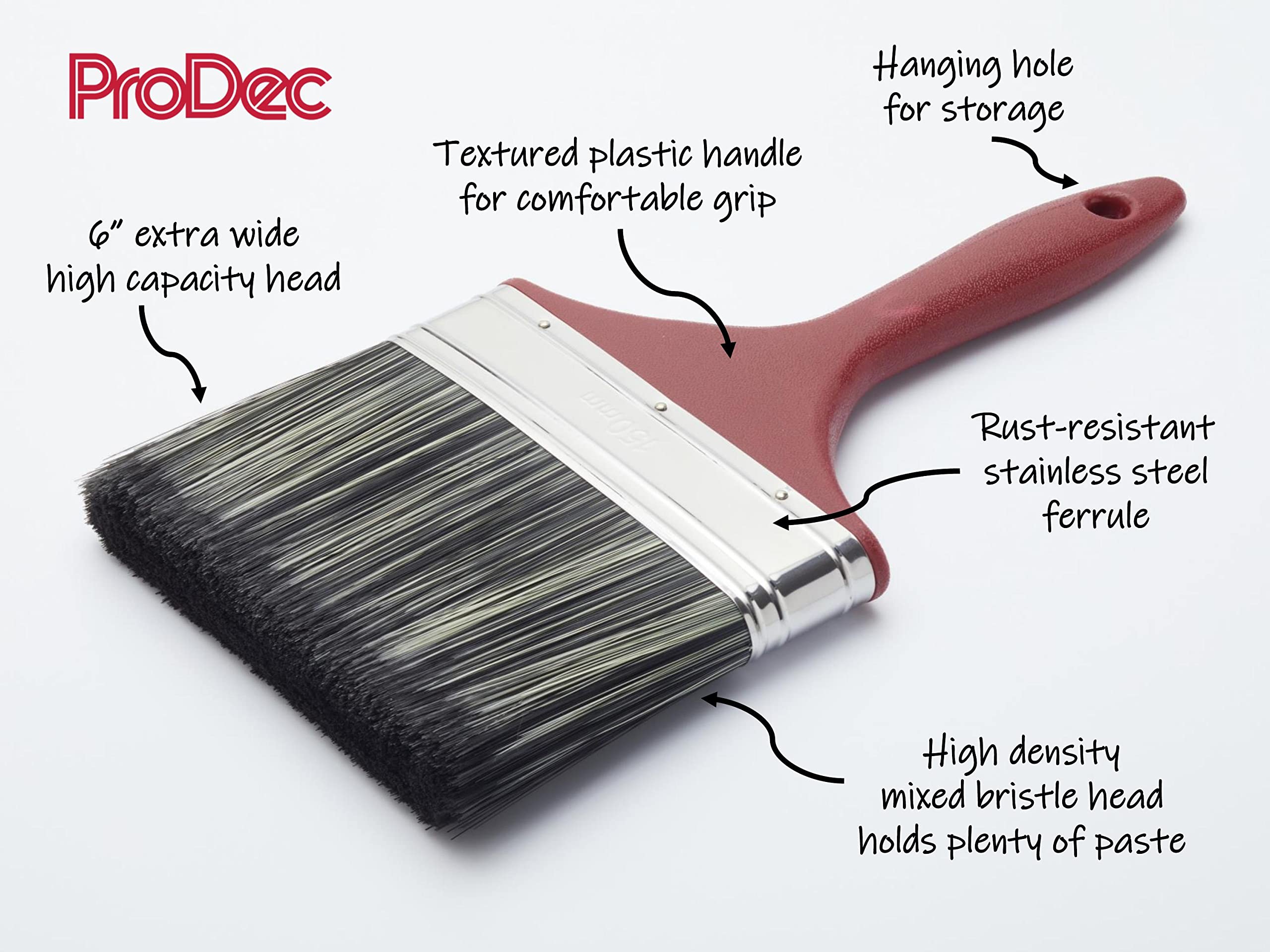 ProDec 6 inch High Capacity Paste Brush for Rapidly Applying Wallpaper Paste to Paper, Vinyl, Lining Paper, Anaglypta - Image 3