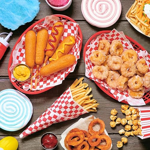 Miniatura 7 de Ocmoiy 200 hojas de papel de regalo para sándwich de 12 x 12 pulgadas, papel de cera de Navidad a cuadros rojos y blancos, papel decorativo de