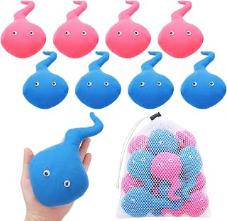 LaRandom 9 Pcs Baby Shower Cornhole Bean Bags with Mesh Drawstring Bag Blue and Pink Shape Beanbags for Bachelorette Bache Price In India