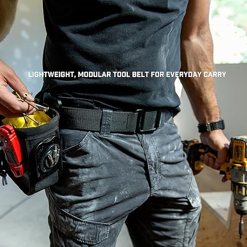 Miniatura 2 de Holstery Modbelt  Cinturón modular de herramientas EDC  1.75 pulgadas de nailon MIL-SPEC negro ajustable con hebilla de metal negro, fabricado en