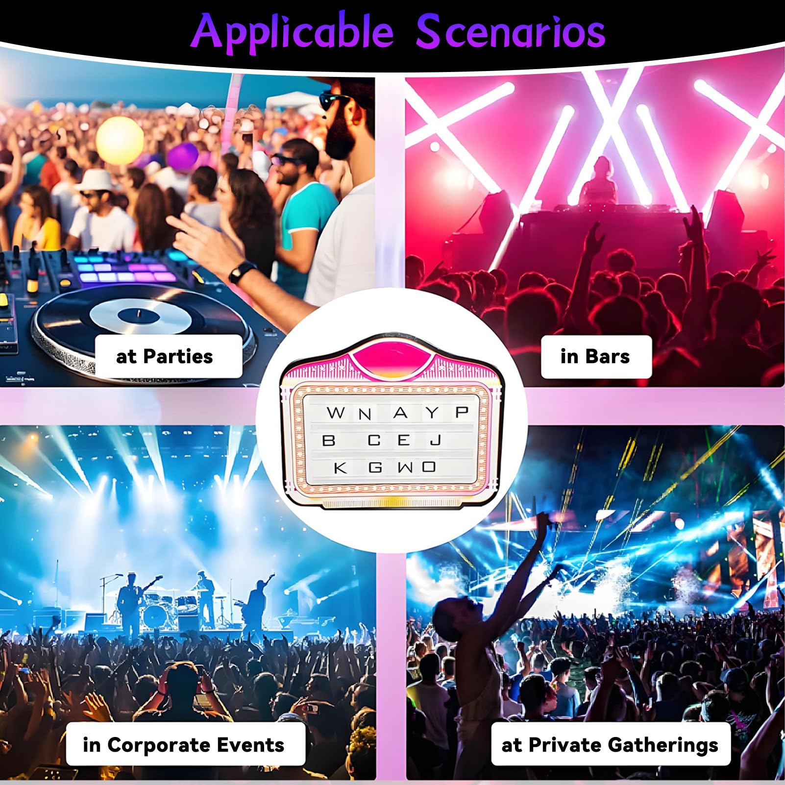 Insegna per Il Servizio di Bottiglie, insegna con Messaggio a LED, Pannello Luminoso con Lettere intercambiabili, per Feste, Bar e Discoteche. B