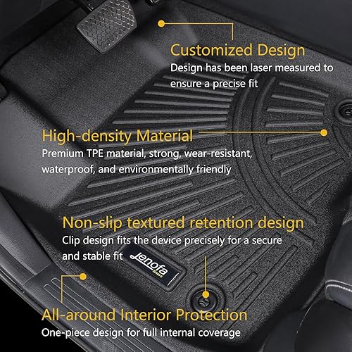Miniatura 3 de Jenofa - Alfombrillas de piso y tapete de carga personalizadas para Camry 2018-2024 para todo tipo de clima, impermeables, juego completo,