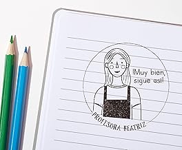 Stamp by Me | Personalized Stamp for Teachers | Original Gift for Teacher | 19+ Exclusive Designs | Wooden and Rubber Stamp for Teachers | Motivational Phrase and Personalized Name