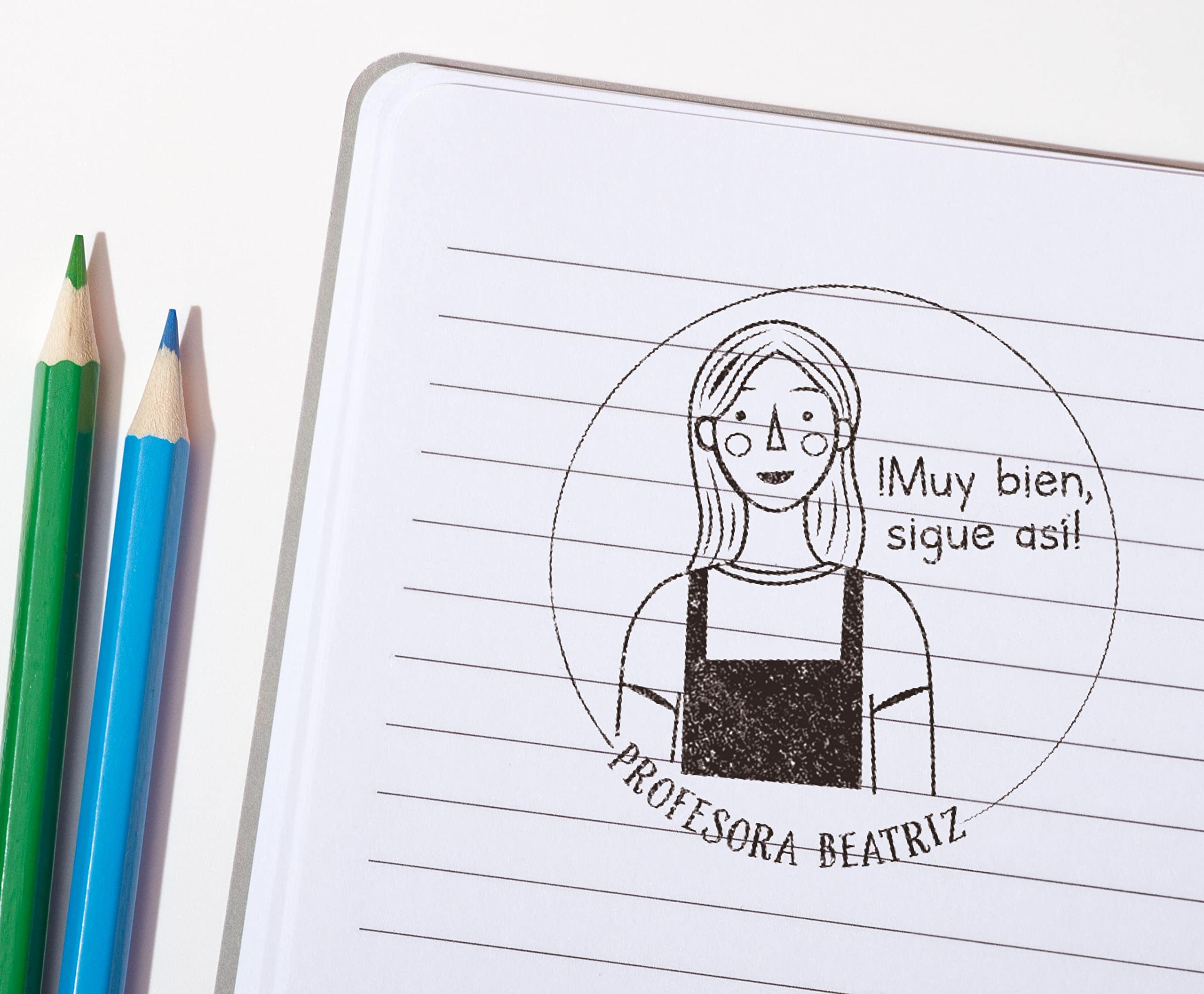 Sello personalizado para profesores, Regalo original para Profesora, Más de 19 Diseños Exclusivos, Sello de madera para profes en cualquier idioma