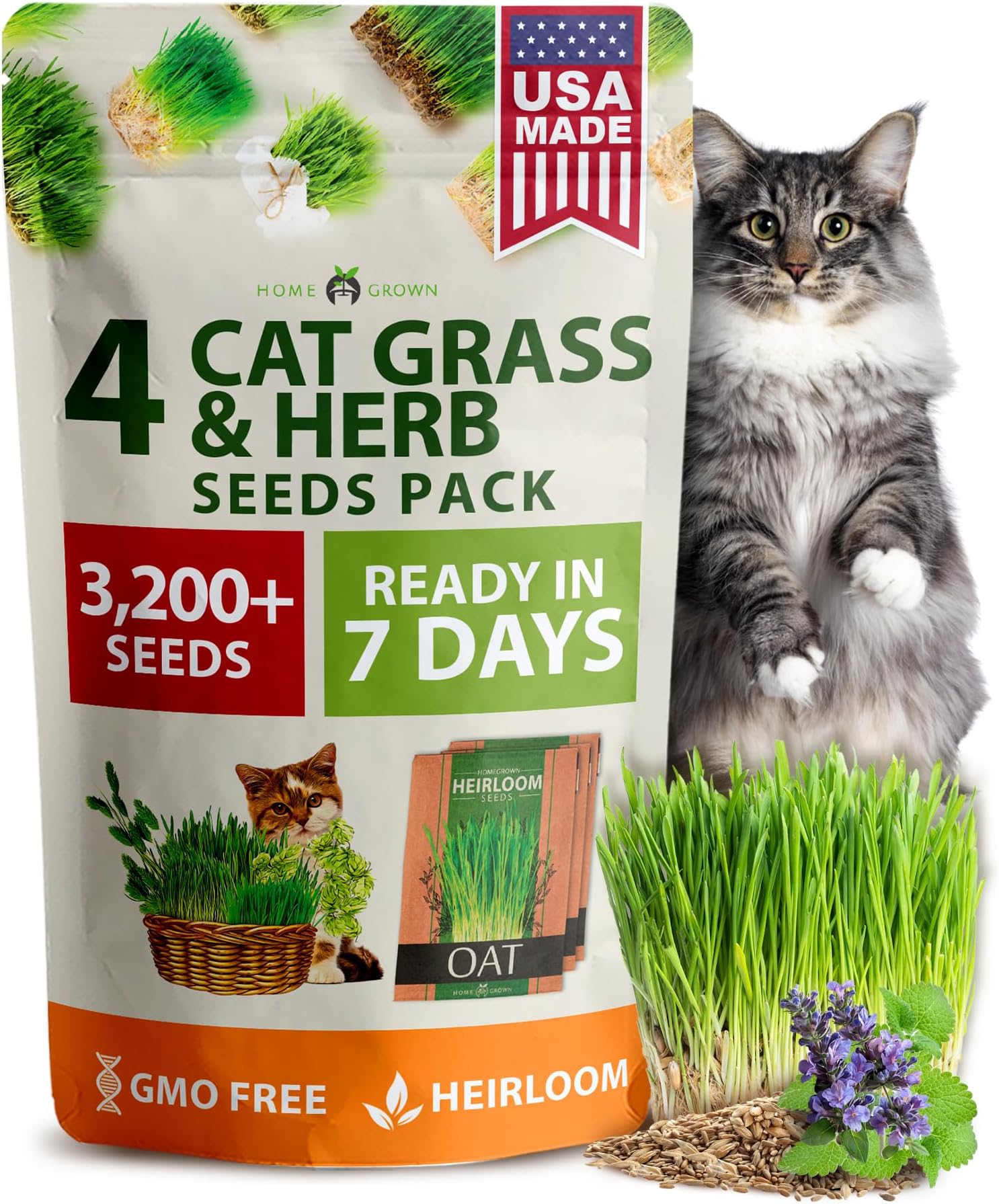 HOME GROWN HGCAT6-Indoor Cat Grass