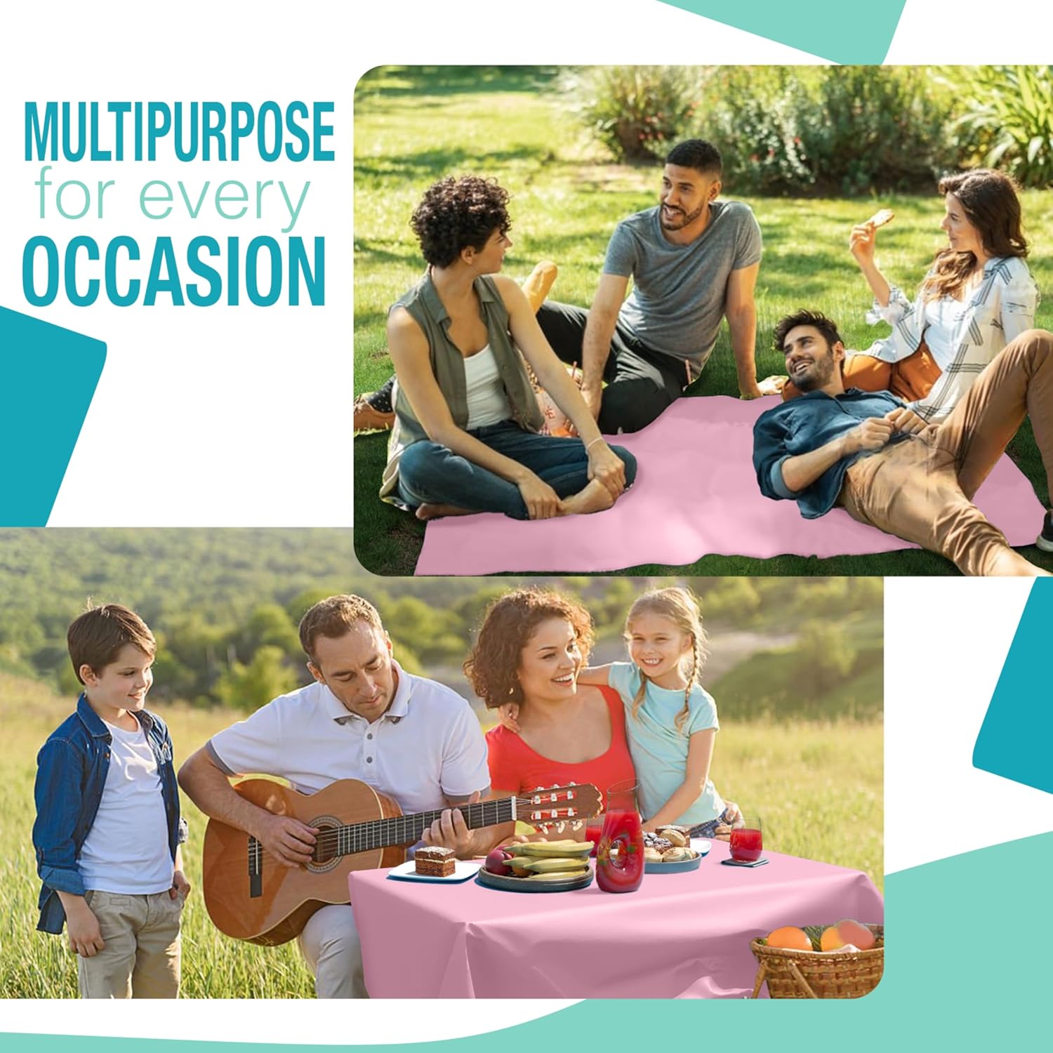 Party Solids Pink Plastic Table Cover Roll 40" X 100' Table Cloth Plastic Cover Roll - Premium Quality Thick 0.5 MIL Banquet Rolls - Disposable Tablecloth Rolls