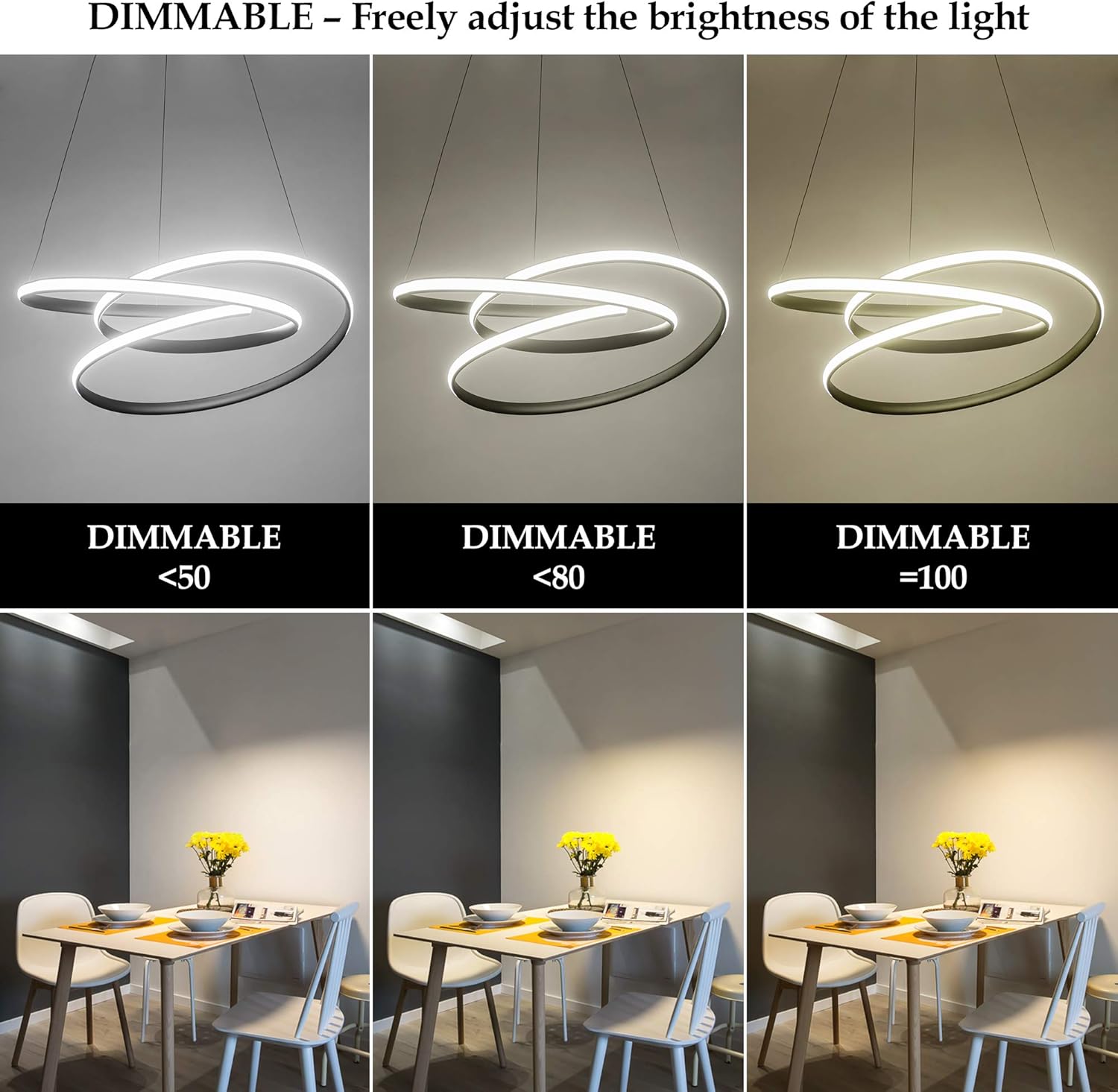 Black Friday - 40% OFF WELAKI LED Chandelier, 80W 6000K Dimmable,Modern Pendant Light Fixture for Kitchen Island, Restaurant, Dining Room, Living Room, Bedroom (Black) Super Deal Product WELAKI LED Chandelier, 80W 6000K Dimmable,Modern Pendant Light Fixture for Kitchen Island, Restaurant, Dining Room, Living Room, Bedroom (Black)