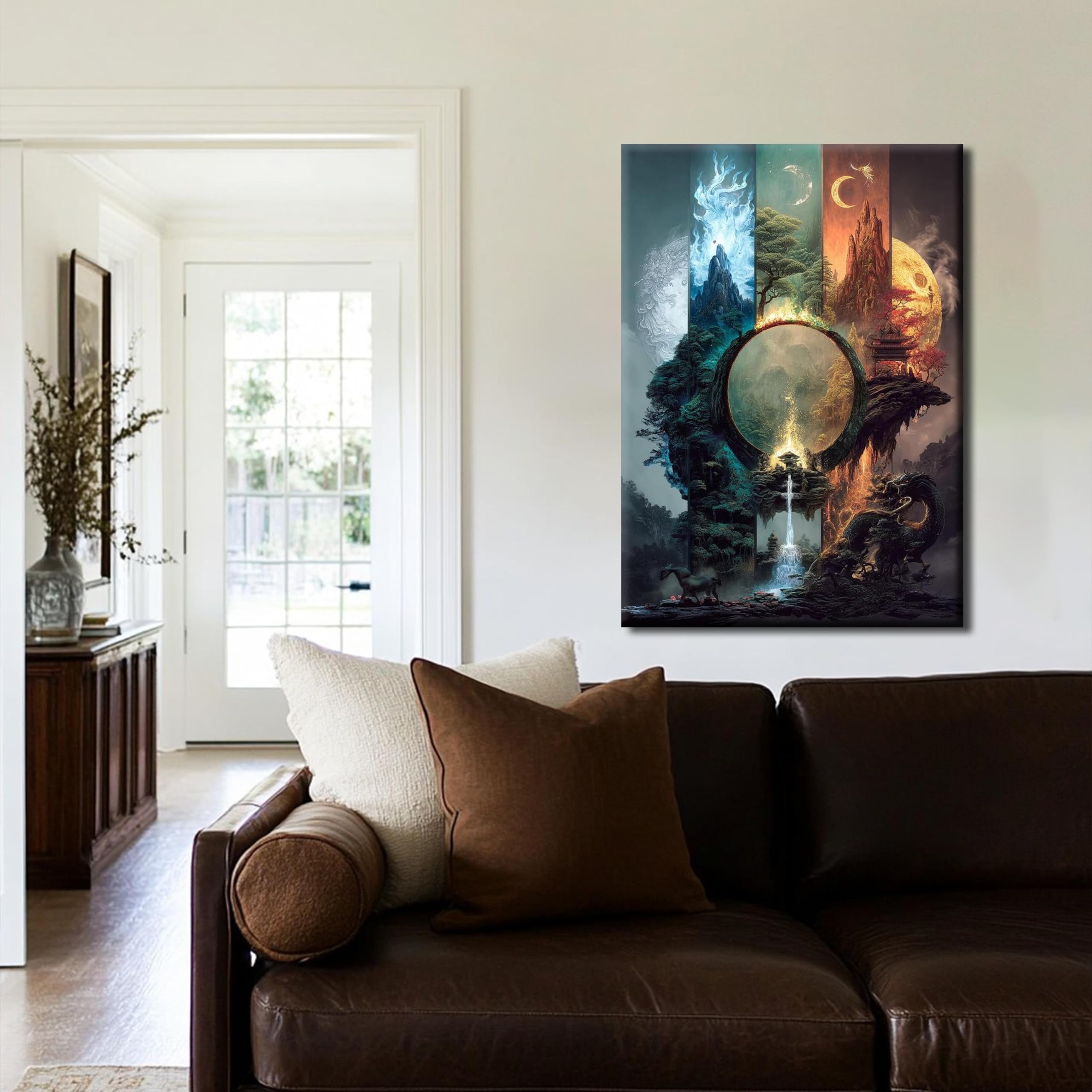 CAOXTART Large Print Canvas Wall Art, Abstract Landscape Canvas Painting(70x110cm/Frameless)