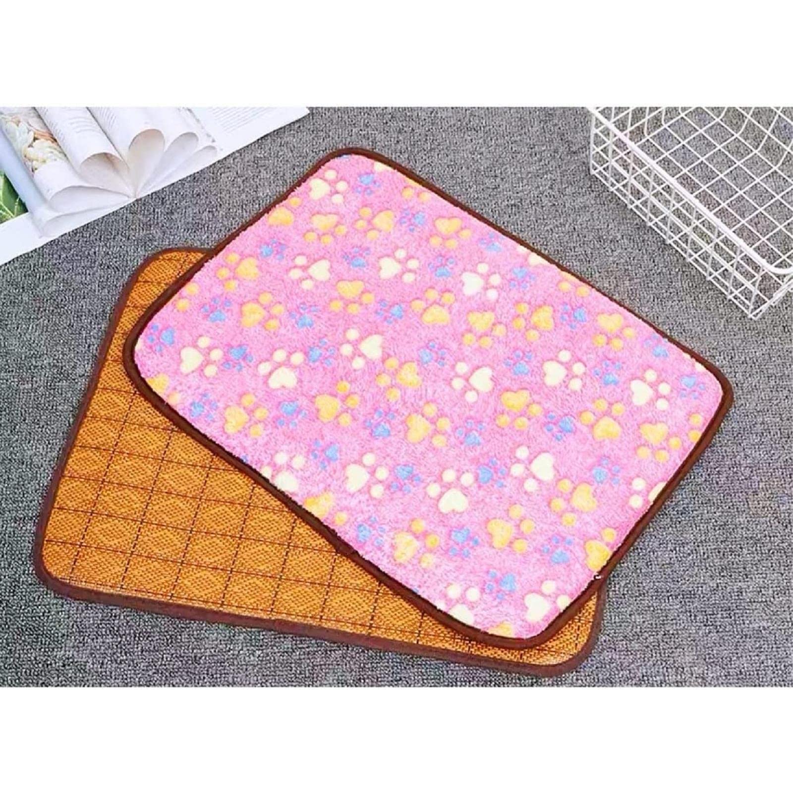 Dog Bunk Bed for Small Dogs Medium Pet,Double Layer Wood Frame Pet Bed,with Stairs Raised Perch Dog Cat Steps，Perfect for Small Dogs/Medium Dogs Beds (Medium, Pink Mat)