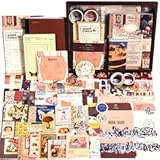 Scrapbooking Supplies Kit&comma; 351pcs Bullet Junk Journal Kit with Journaling Supplies&comma; Vintage Aesthetic Scrapbook Paper A6 Grid Notebook&comma; Scrapbook Kit&comma; Craft DIY Gift for Adult Teen Girl Kid Women