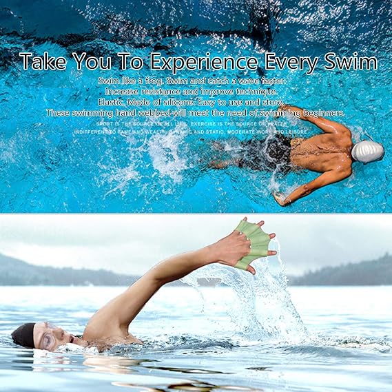 Silicone Swimming Gloves for Men Women Aquatic Training 2 Pairs