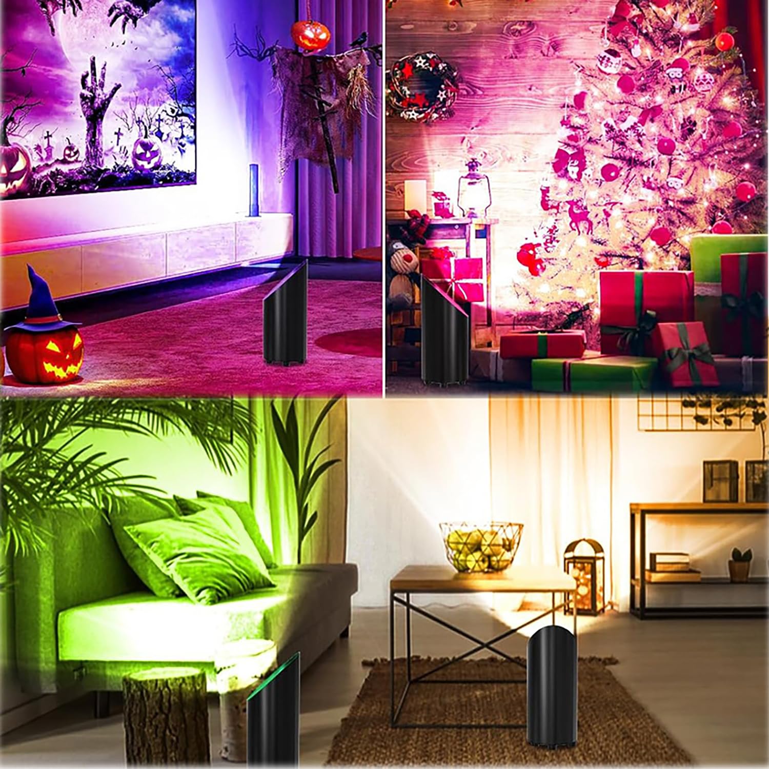 2 Stück LED Uplight Spot RGB Spotlichter Bodenstrahler mit Fernbedienung und Schalter Up Lights Bodenleuchte für den Innenbereich Indirekten Beleuchtung Bodenbeleuchtung für Zuhause Pflanzen Bilder