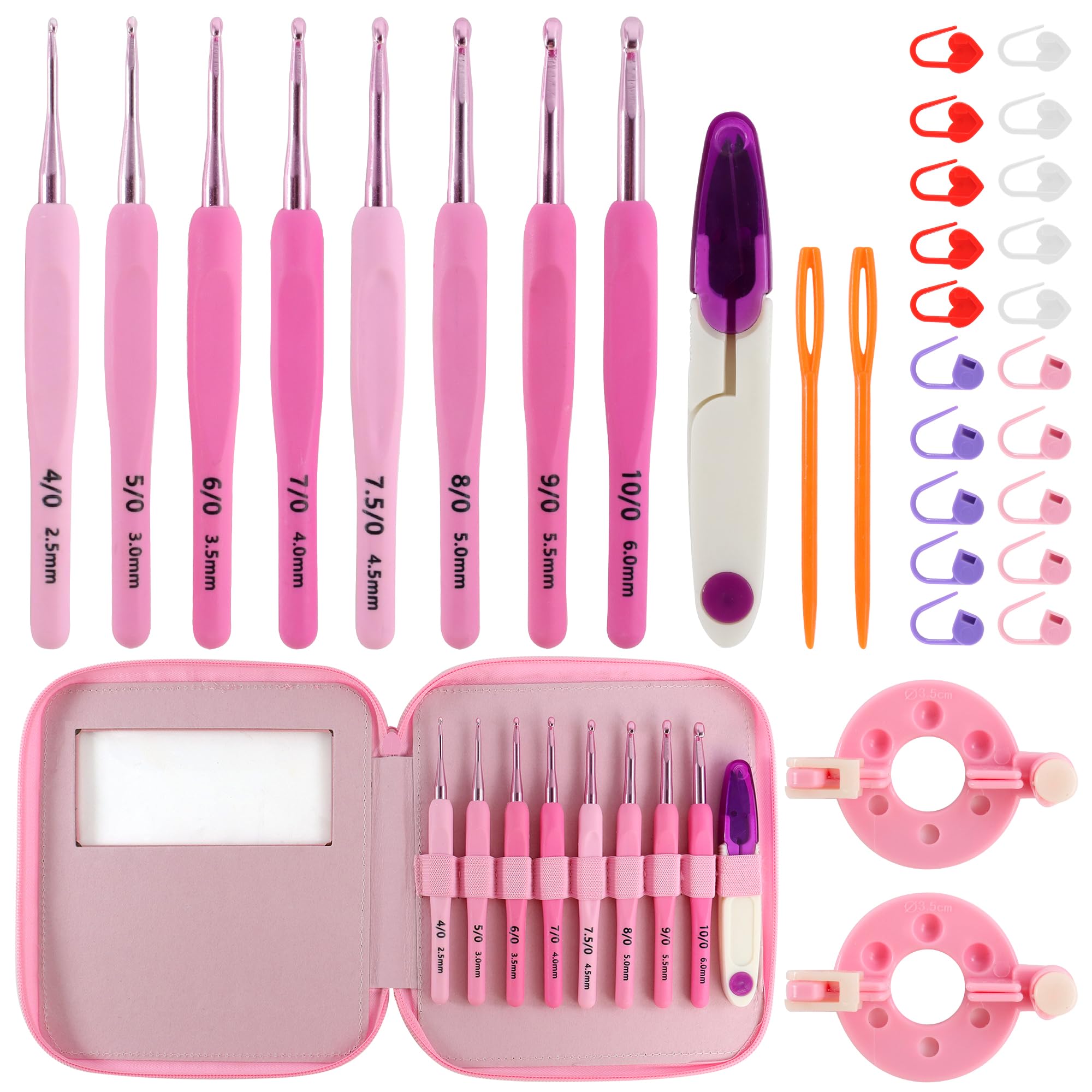 Amazon.com: AEXHOT 34PCS Crochet Hooks Set, 8 sizes 2.5-6 mm High