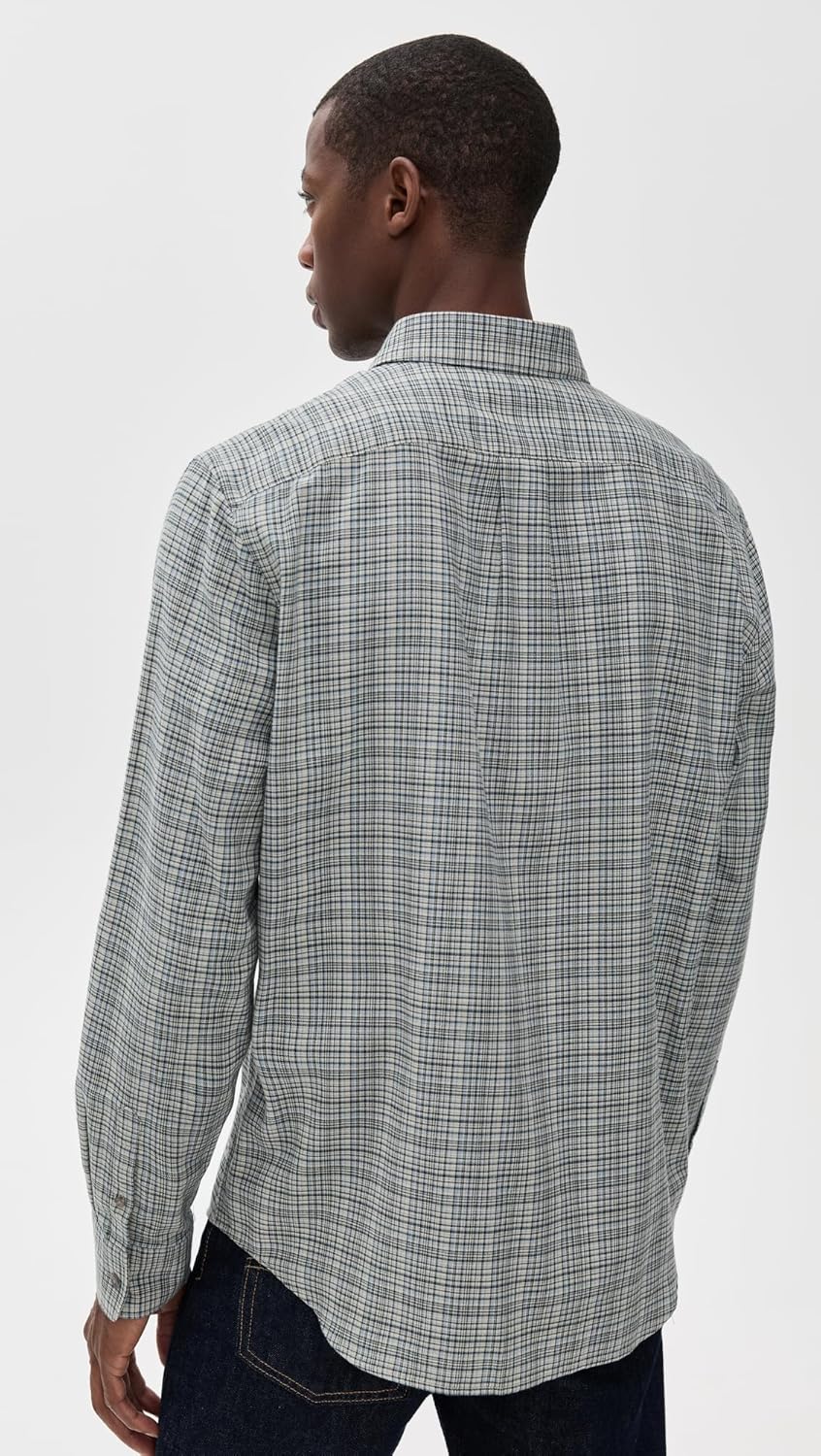 Vince Men's Highclere Plaid Separate Placket L/S Shirt - Image 3