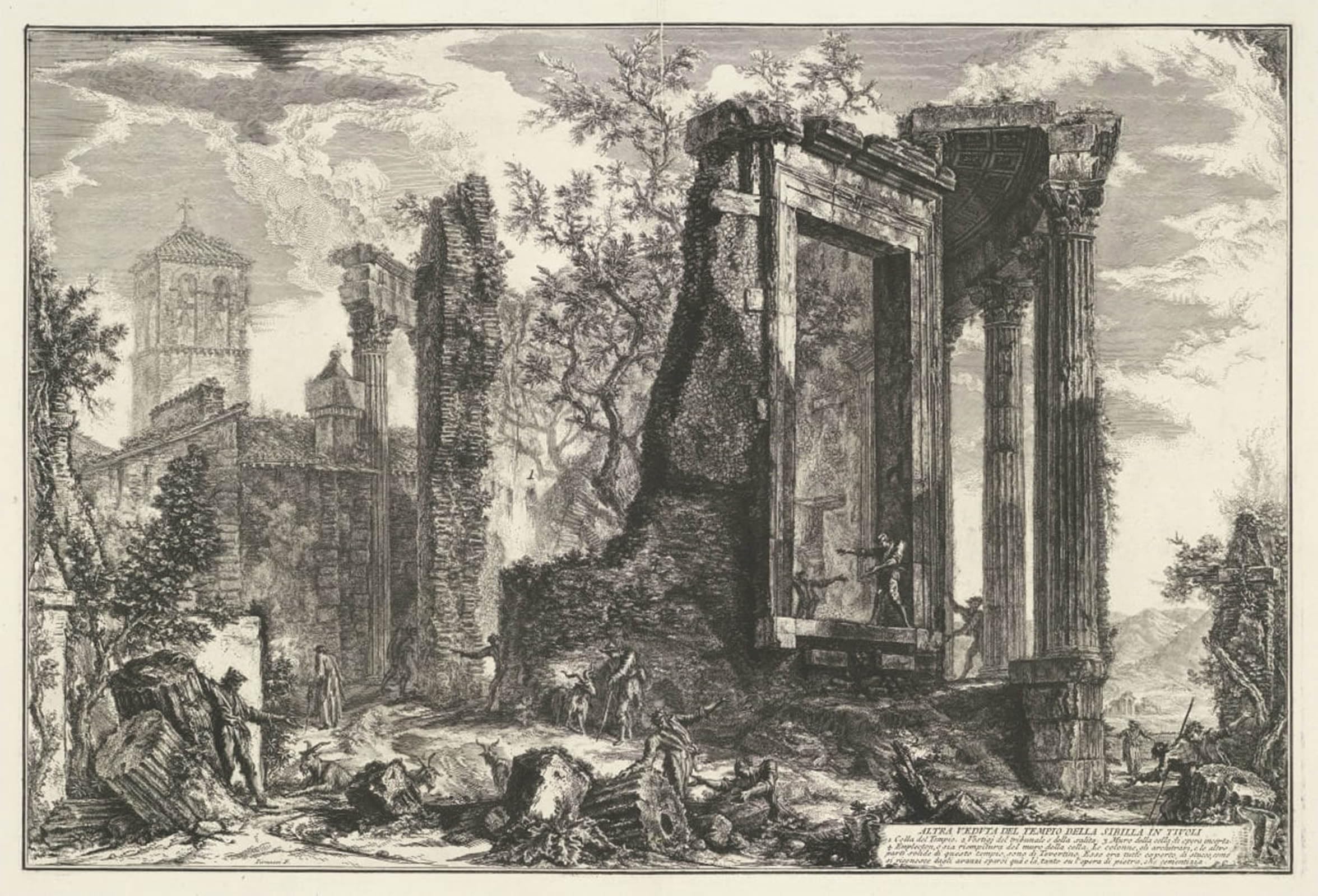 POSTERIIk Famous Print Pop Art Wall Art Graffiti Another View of the Temple of the Sibyl in Tivoli by Battista Piranesi Art Prints for Home Decor 60x90cm