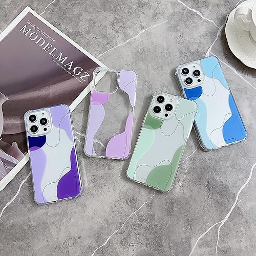 Miniatura 7 de Funda compatible con iPhone 1314, bonita funda con patrón de corazón pintado simple para mujeres y niñas, funda de TPU suave + protección de