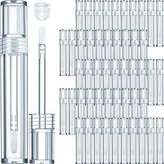 Hsei 100 Pcs Empty Lip Gloss Tubes with Wand Bulk Heavy Duty Clear Lips Balm Containers Refillable Lipstick Tubes with Rubber Stoppers for Travel Cosmetic DIY Makeup Gift Supply(5 ml,100 Pcs)