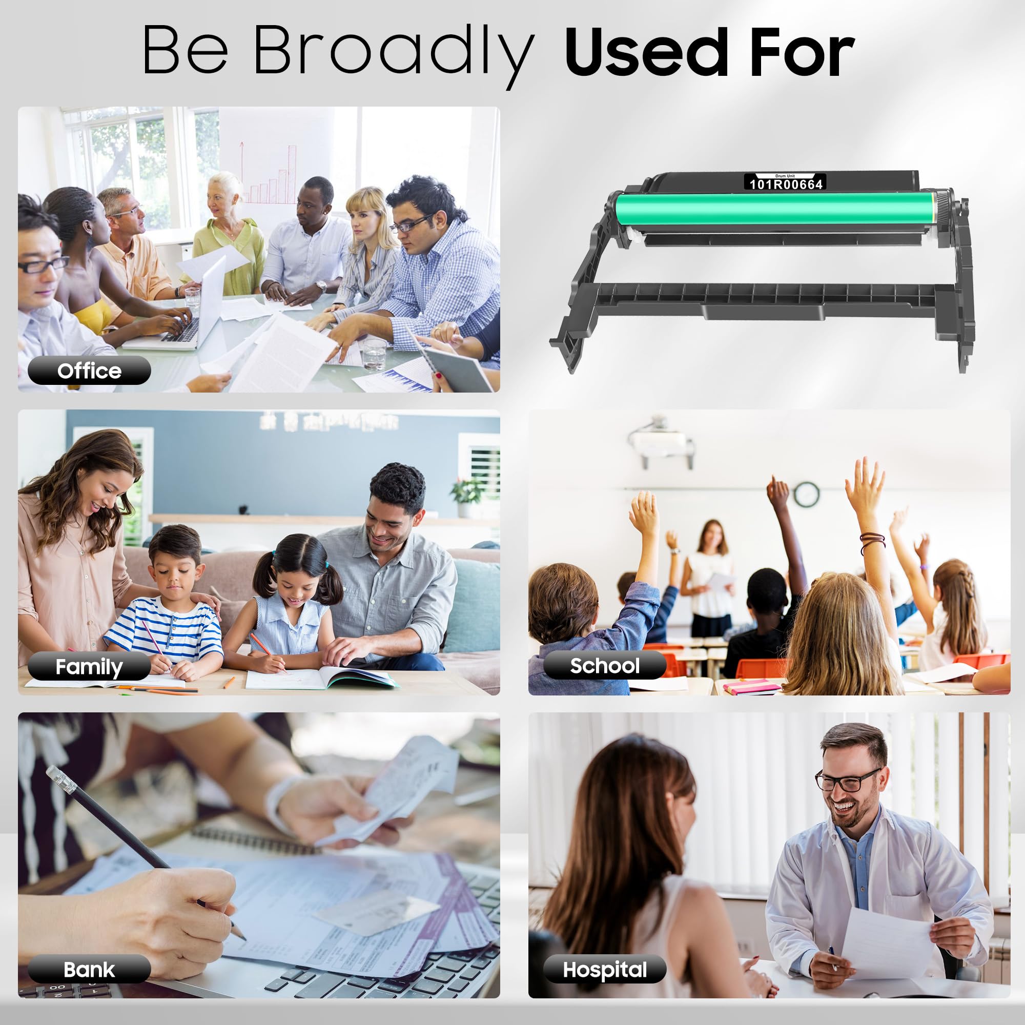 Wkład bębnowy B205 B210 B215 jednostka bębnowa 101R00664 czarny (bez tonera) zamiennik do drukarki Xerox B205 B205 MFP B205NI B210 B210DNI B215 B215 MFP B215DNI | 10 000 0 stron, 1 - Opakowanie