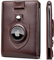 Vista 7 de SERMAN BRANDS RFID Blocking Slim Bifold Genuine Leather Minimalist Front Pocket Wallets for Men with Money Clip Thin Mens