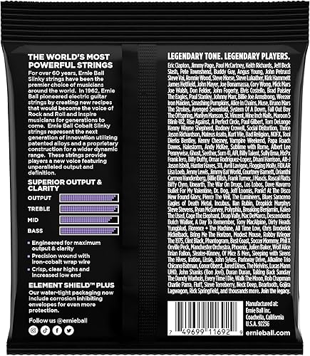 Miniatura 27 de Ernie Ball Primo Slinky - Cuerdas para guitarra eléctrica, calibre 9.5-44 Primo (9.5-44)