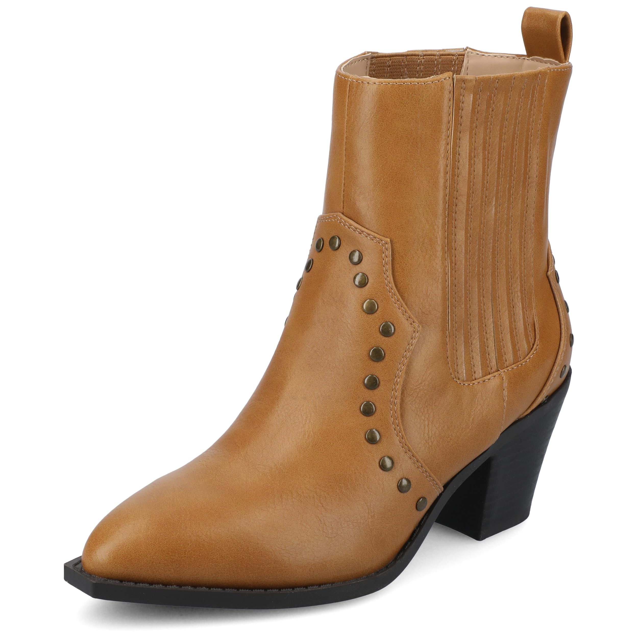 Journee Collection Womens Braylee Western Pull-On Ankle Booties